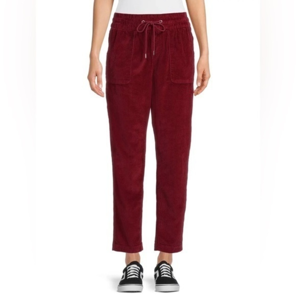 Time And Tru Corduroy Ruby Burgundy Pant With Adjustable Waist String Size 0-2